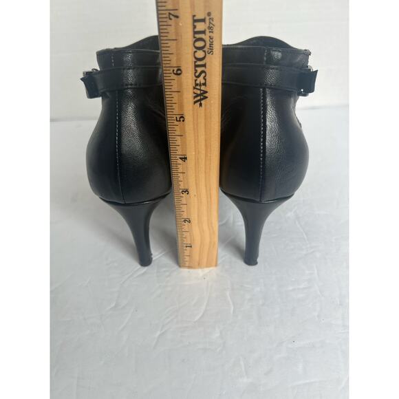 Lavorazione Artigiana Black Leather Pointy Toe Studded Buckle Ankle Zip Boot 8.5 - Picture 8 of 12